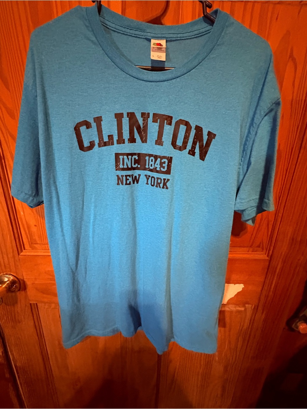 Fruit of the Loom Light Blue Clinton New York Graphic Tee